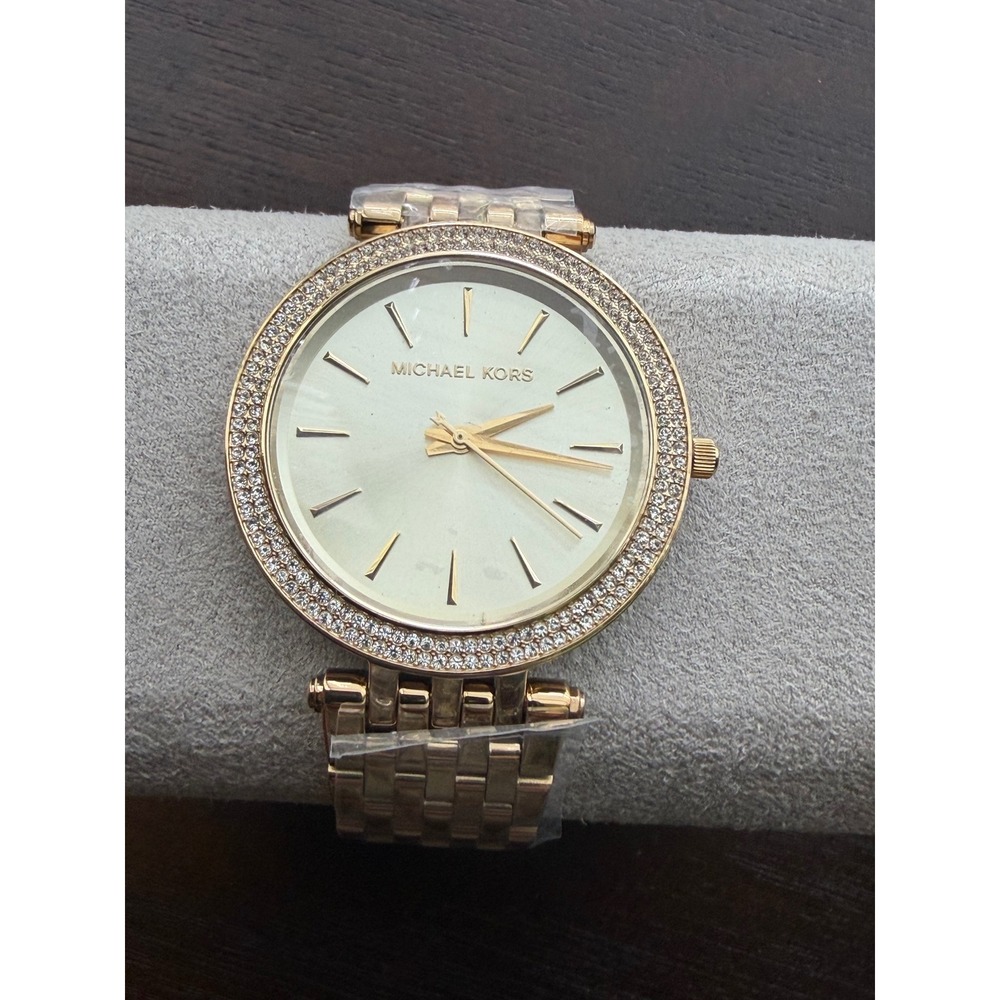 Michael Kors Darci Watch Mens Rose Gold Crystal Bezel Stainless Steel MK3191